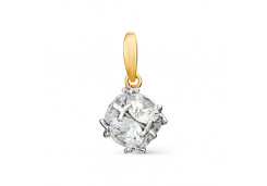 Серебряная подвеска с позолотой с фианитом