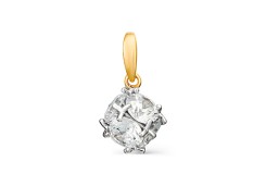 Серебряная подвеска с позолотой с фианитом