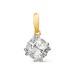 Серебряная подвеска с позолотой с фианитом