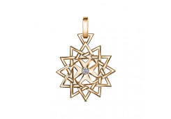 Серебряная подвеска с позолотой с фианитом