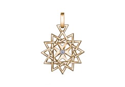 Серебряная подвеска с позолотой с фианитом