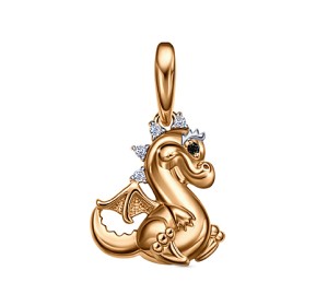 Серебряная подвеска с позолотой с фианитом