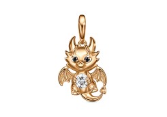 Серебряная подвеска с позолотой с фианитом