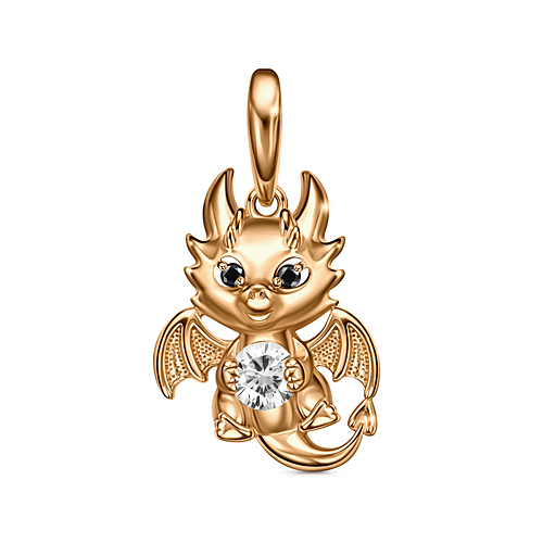 Серебряная подвеска с позолотой с фианитом