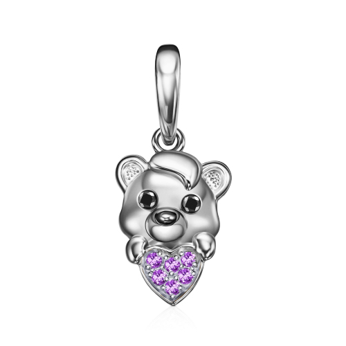 Серебряная подвеска с корундом