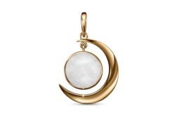 Серебряная подвеска с позолотой с лунным камнем