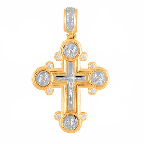 Крест из золота с фианитом