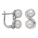 Серебряные cерьги классические с жемчугом
