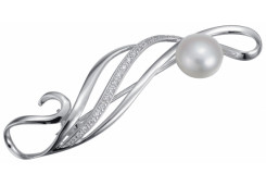 Брошь из серебра с жемчугом