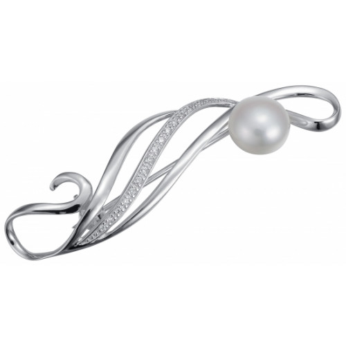 Брошь из серебра с жемчугом