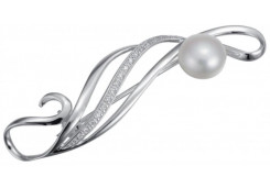 Брошь из серебра с жемчугом