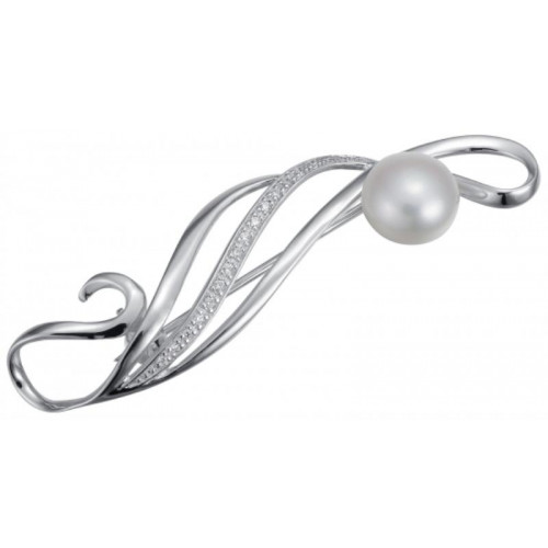 Брошь из серебра с жемчугом