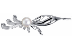 Брошь из серебра с жемчугом