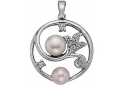 Серебряная подвеска с жемчугом