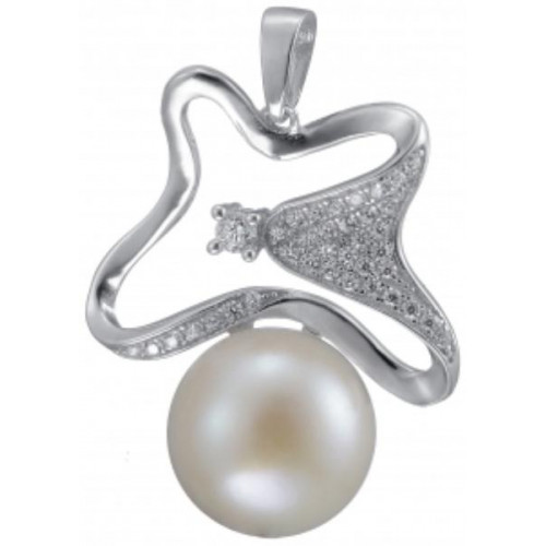 Серебряная подвеска с жемчугом