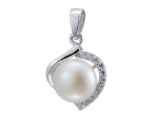 Серебряная подвеска с жемчугом