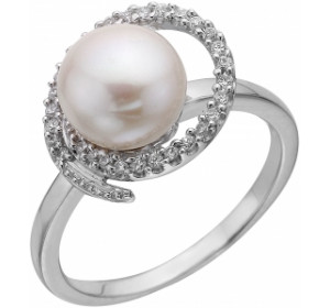 Серебряное кольцо с жемчугом