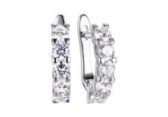 Серебряные cерьги с фианитом