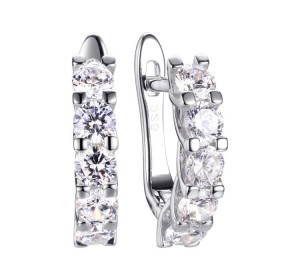 Серебряные cерьги с фианитом