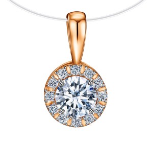 Золотая подвеска с фианитом