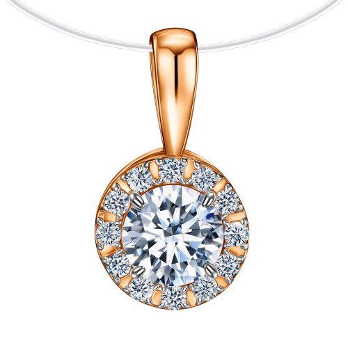 Золотая подвеска с фианитом