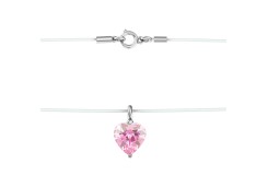 Подвеска на леске из серебра с фианитом