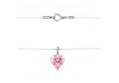 Подвеска на леске из серебра с фианитом