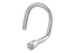 Серьга д/пирсинга из белого золота с бриллиантом