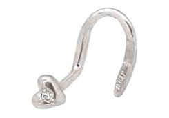 Серьга д/пирсинга из белого золота с бриллиантом