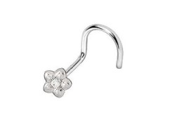 Серьга д/пирсинга из белого золота с бриллиантом