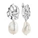 Серебряные cерьги висячие с жемчугом