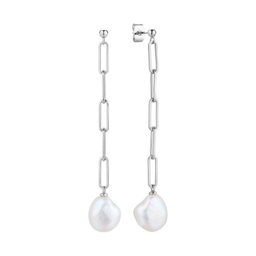 Серебряные cерьги пусеты (гвоздики) с жемчугом