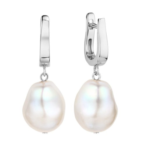 Серебряные cерьги висячие с жемчугом