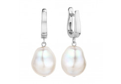 Серебряные cерьги висячие с жемчугом