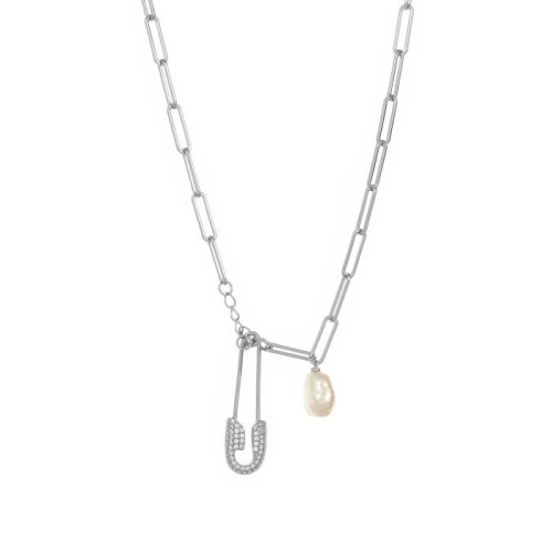 Серебряное колье с жемчугом