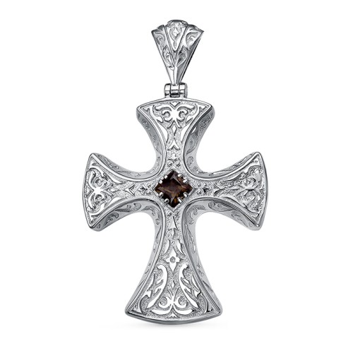 Серебряная подвеска с раух-топазом