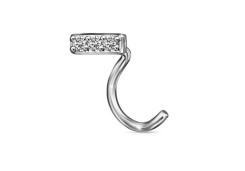 Серьга д/пирсинга из серебра с фианитом