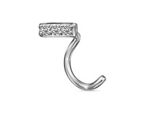 Серьга д/пирсинга из серебра с фианитом