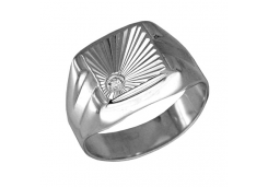 Печатка из серебра с фианитом