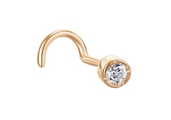 Серьга д/пирсинга из золота с фианитом