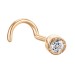 Серьга д/пирсинга из золота с фианитом