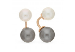 Золотые cерьги пусеты (гвоздики) с жемчугом