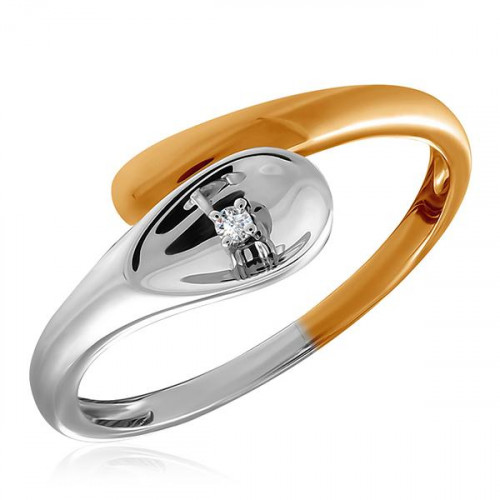 Кольцо из красного золота 585 пробы с бриллиантом