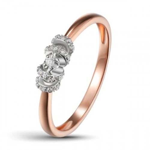 Кольцо из красного золота 585 пробы с бриллиантом