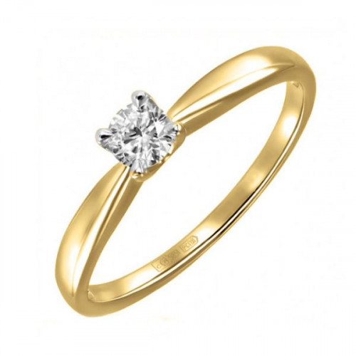 Кольцо из желтого золота 585 пробы с бриллиантом