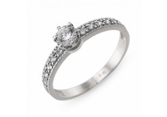 Кольцо из белого золота с фианитом
