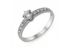 Кольцо из белого золота с фианитом