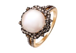 Кольцо из желтого золота с жемчугом