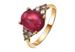 Кольцо из желтого золота с рубином