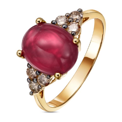 Кольцо из желтого золота с рубином